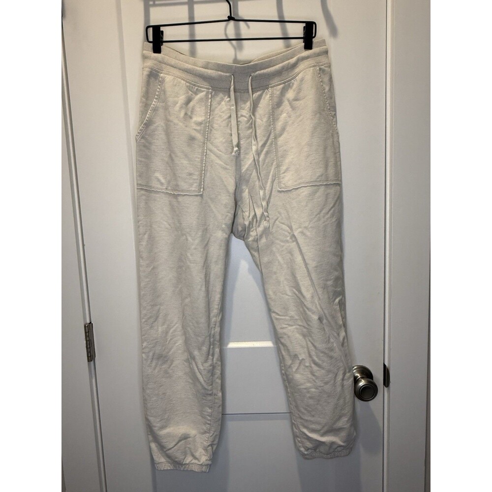 Aerie Women’s Jogger Sweatpants Soft Relaxed Pockets Size Large Cream Relaxed